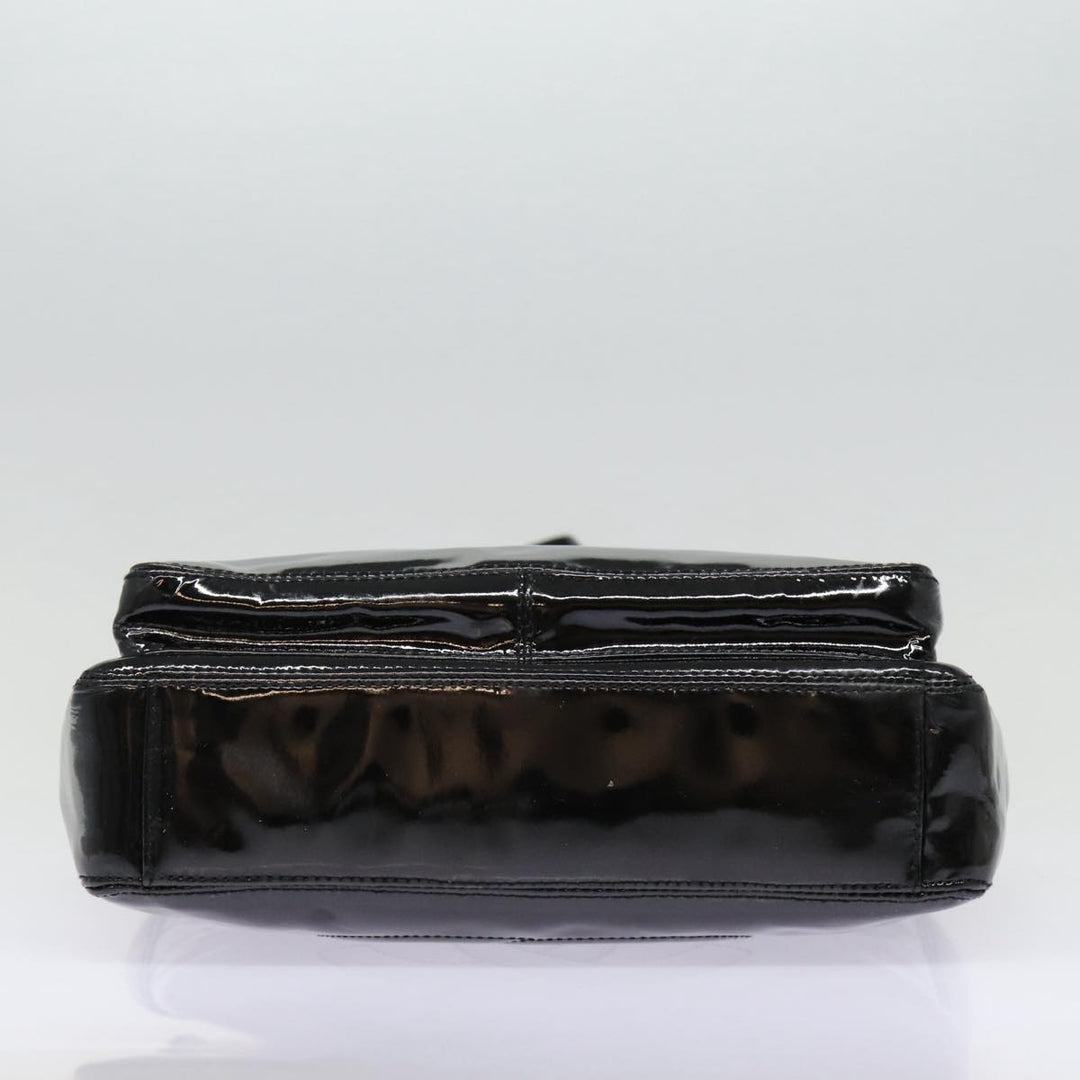 Top Quality Chanel COCO Mark Shoulder Bag Enamel Black Silver CC Auth yk14331