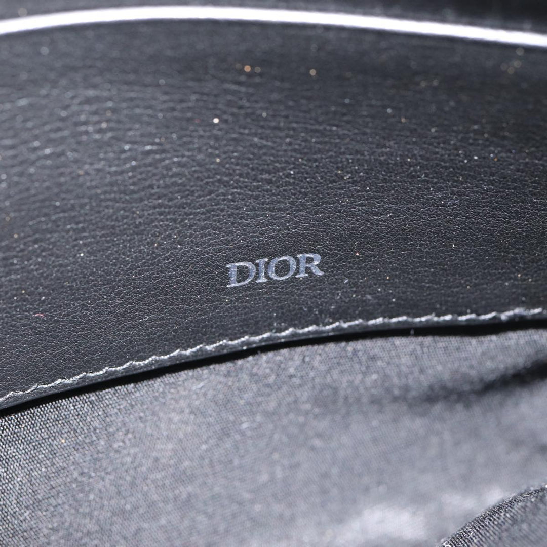 CHRISTIAN Top quality Dior Trotter Canvas Clutch Bag Navy Silver Auth yk14332