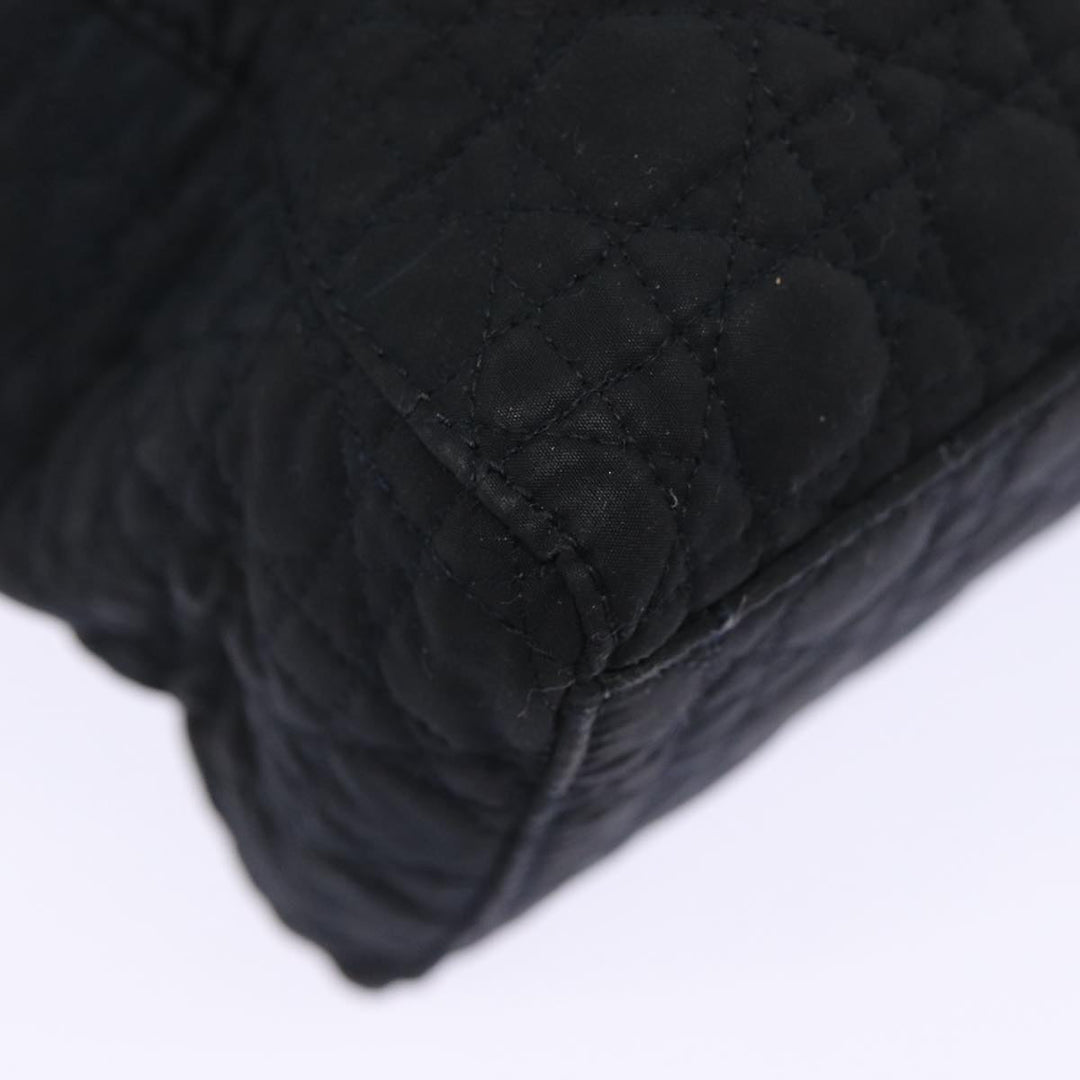 CHRISTIAN Top quality Dior Lady Top quality Dior Canage Hand Bag Nylon Black Gold Auth yk14341