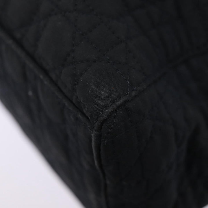 CHRISTIAN Top quality Dior Lady Top quality Dior Canage Hand Bag Nylon Black Gold Auth yk14341