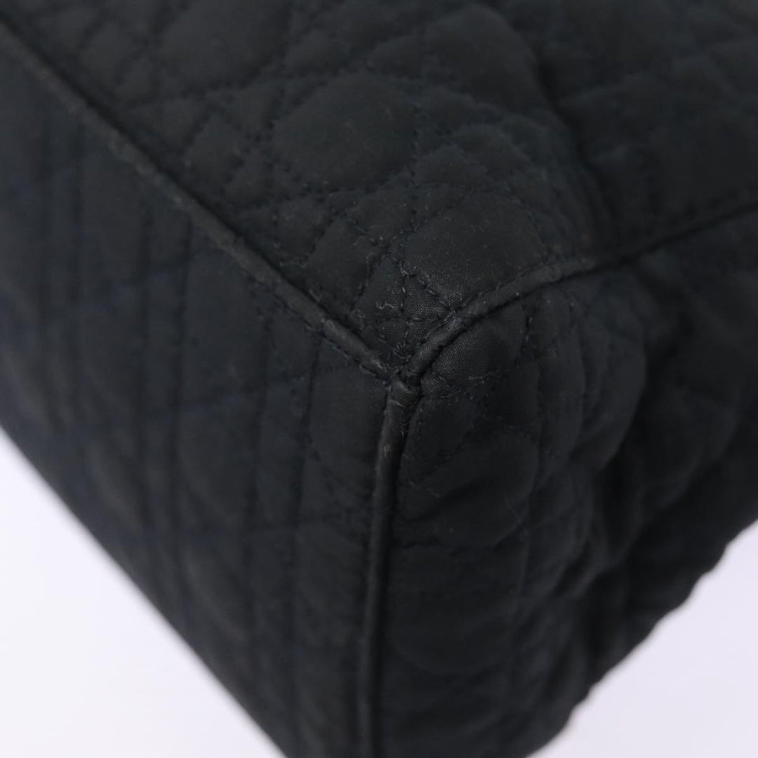 CHRISTIAN Top quality Dior Lady Top quality Dior Canage Hand Bag Nylon Black Gold Auth yk14341