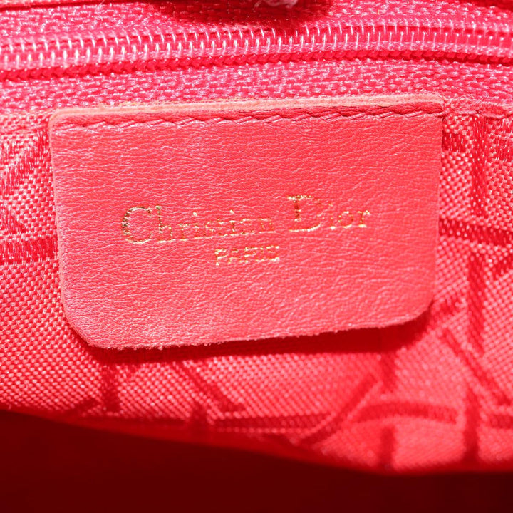 CHRISTIAN Top quality Dior Lady Top quality Dior Canage Hand Bag Nylon Black Gold Auth yk14341