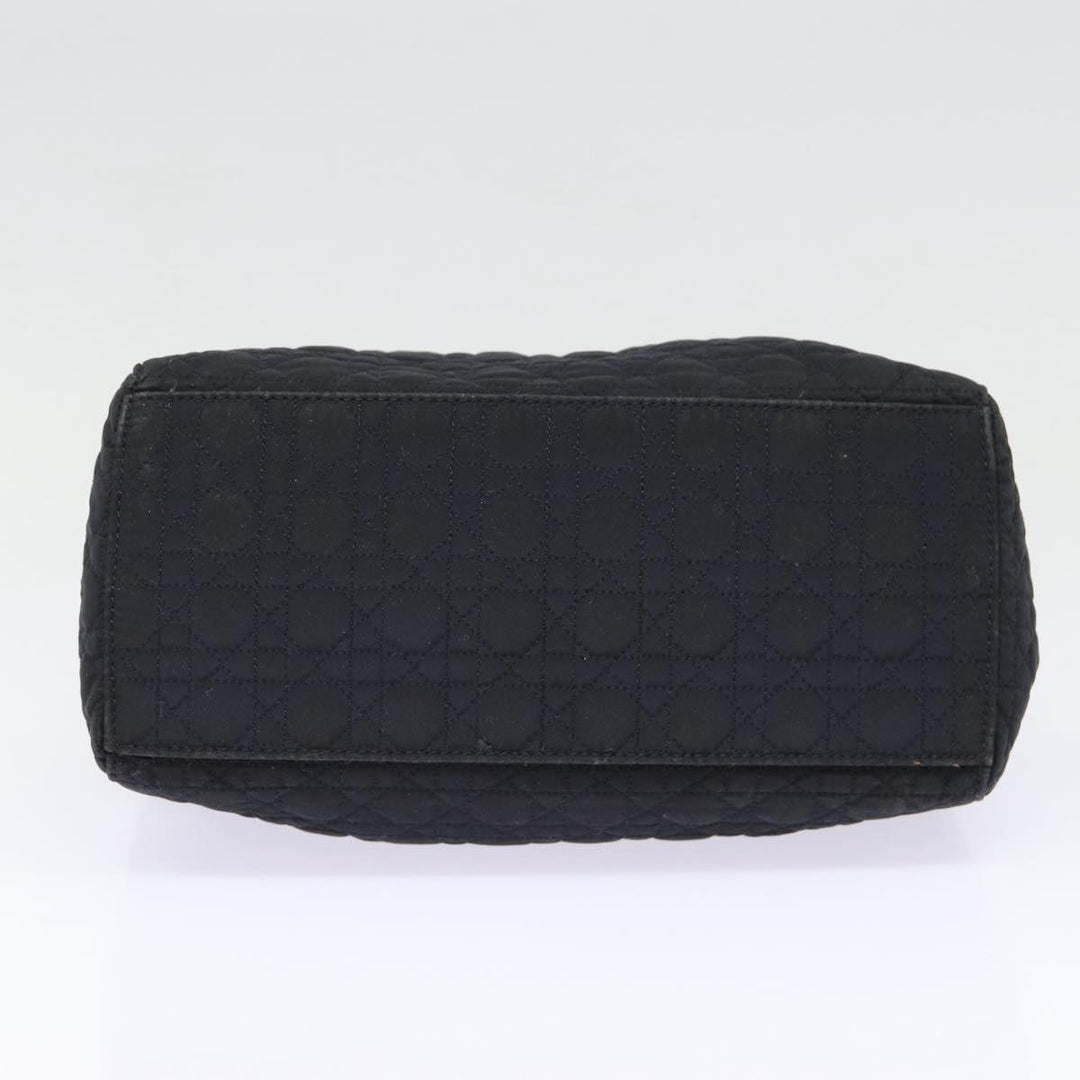 CHRISTIAN Top quality Dior Lady Top quality Dior Canage Hand Bag Nylon Black Gold Auth yk14341