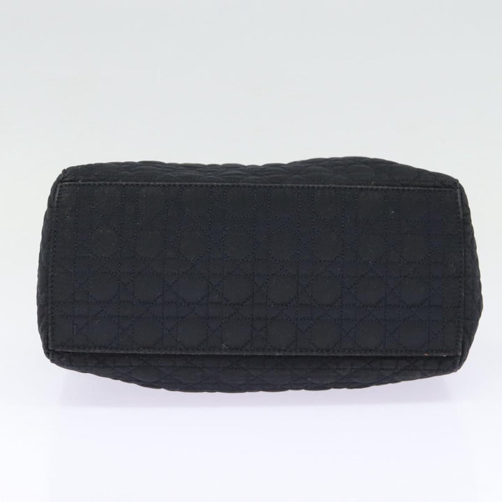CHRISTIAN Top quality Dior Lady Top quality Dior Canage Hand Bag Nylon Black Gold Auth yk14341