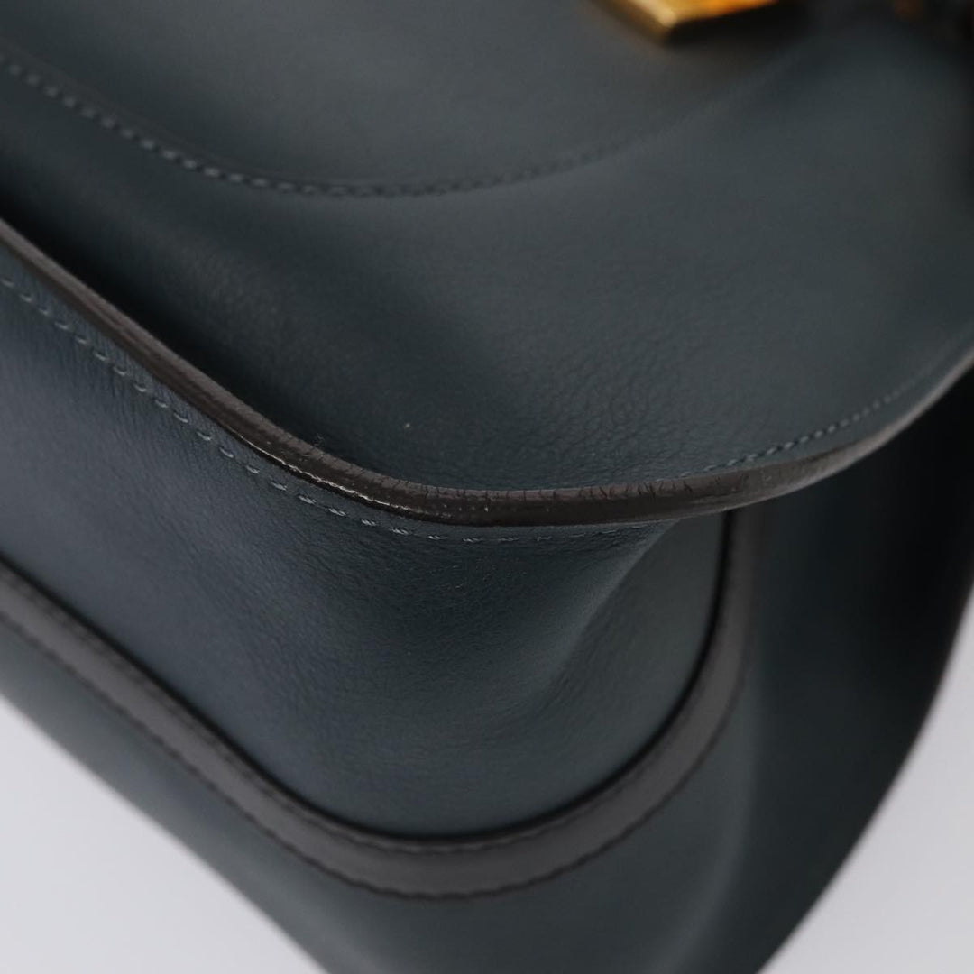 Chloe Hailey Hand Bag Leather 2way Navy Gold yk14412