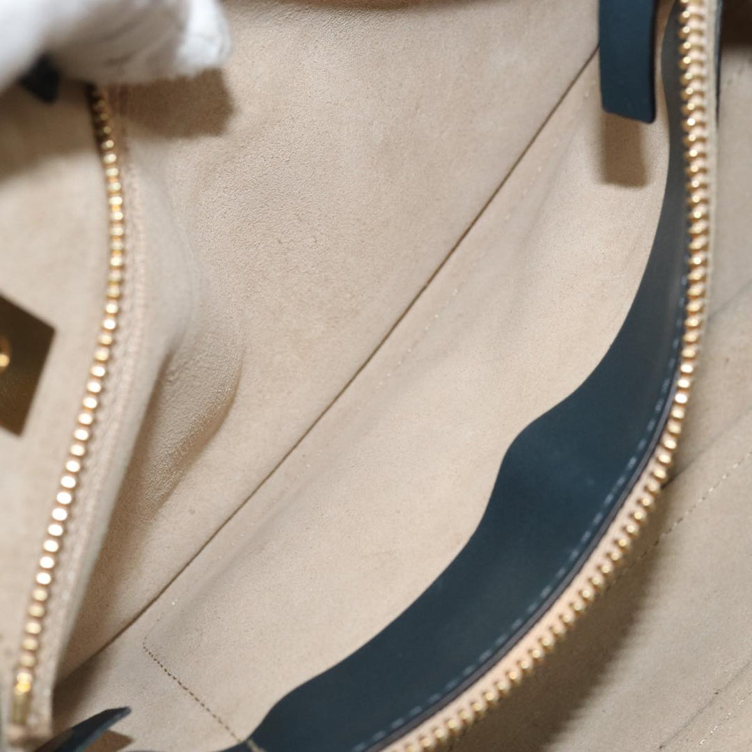 Chloe Hailey Hand Bag Leather 2way Navy Gold yk14412