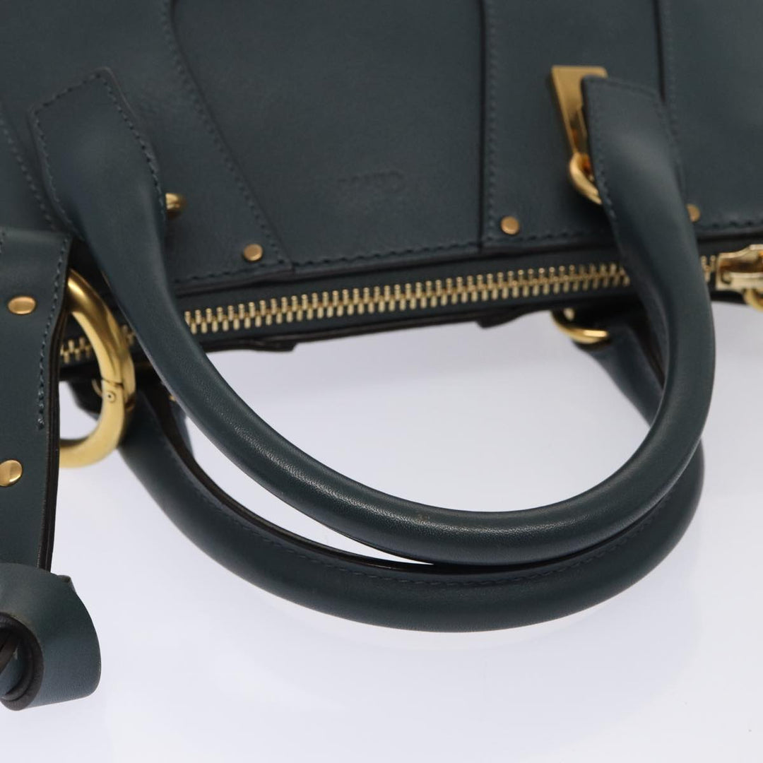 Chloe Hailey Hand Bag Leather 2way Navy Gold yk14412