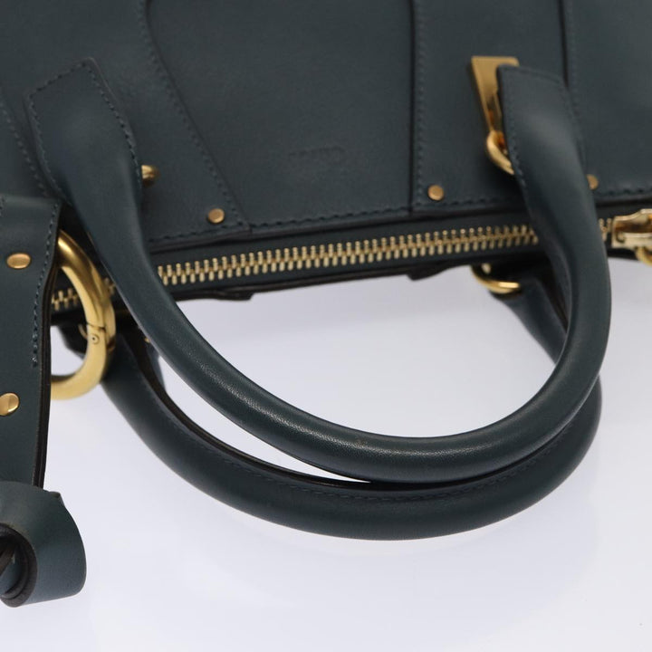 Chloe Hailey Hand Bag Leather 2way Navy Gold yk14412