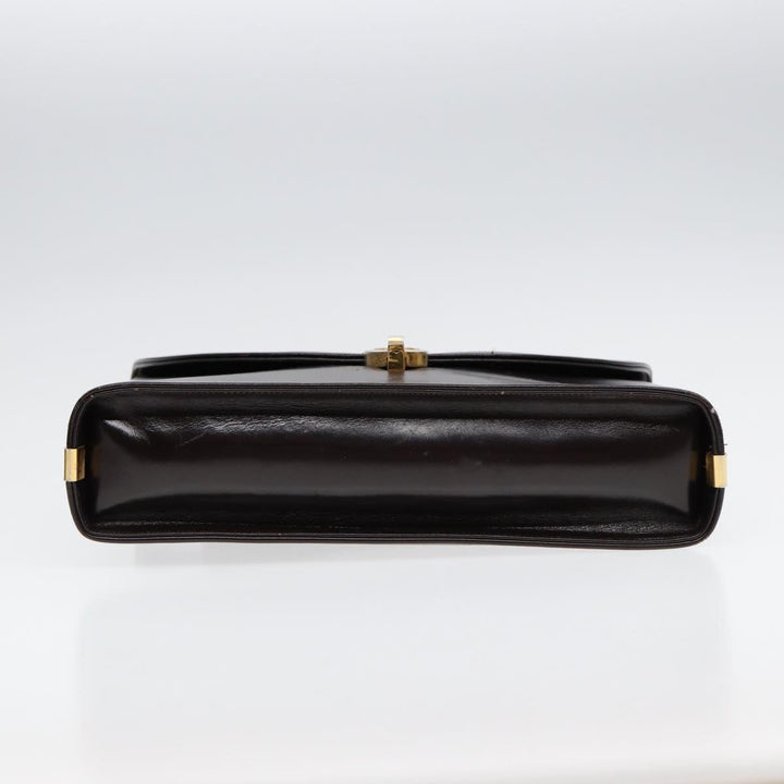 CHRISTIAN Top quality Dior Hand Bag Leather 2way Brown Gold Auth yk14414