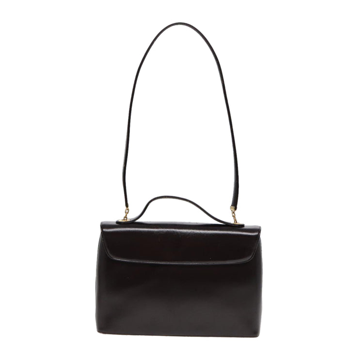 CHRISTIAN Top quality Dior Hand Bag Leather 2way Brown Gold Auth yk14414