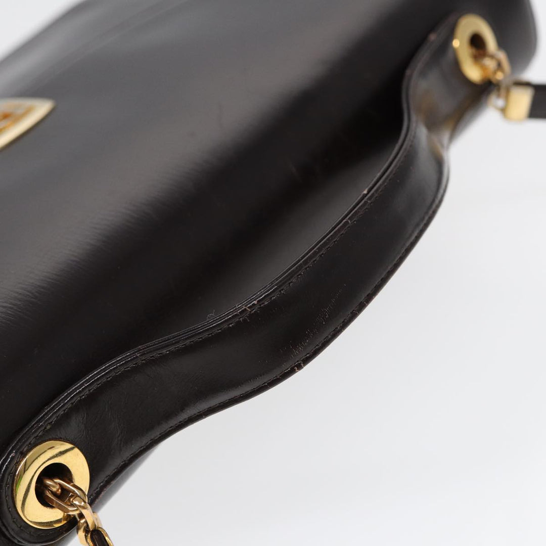 CHRISTIAN Top quality Dior Hand Bag Leather 2way Brown Gold Auth yk14414