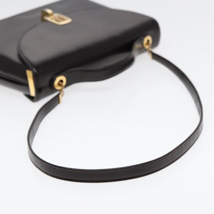 CHRISTIAN Top quality Dior Hand Bag Leather 2way Brown Gold Auth yk14414