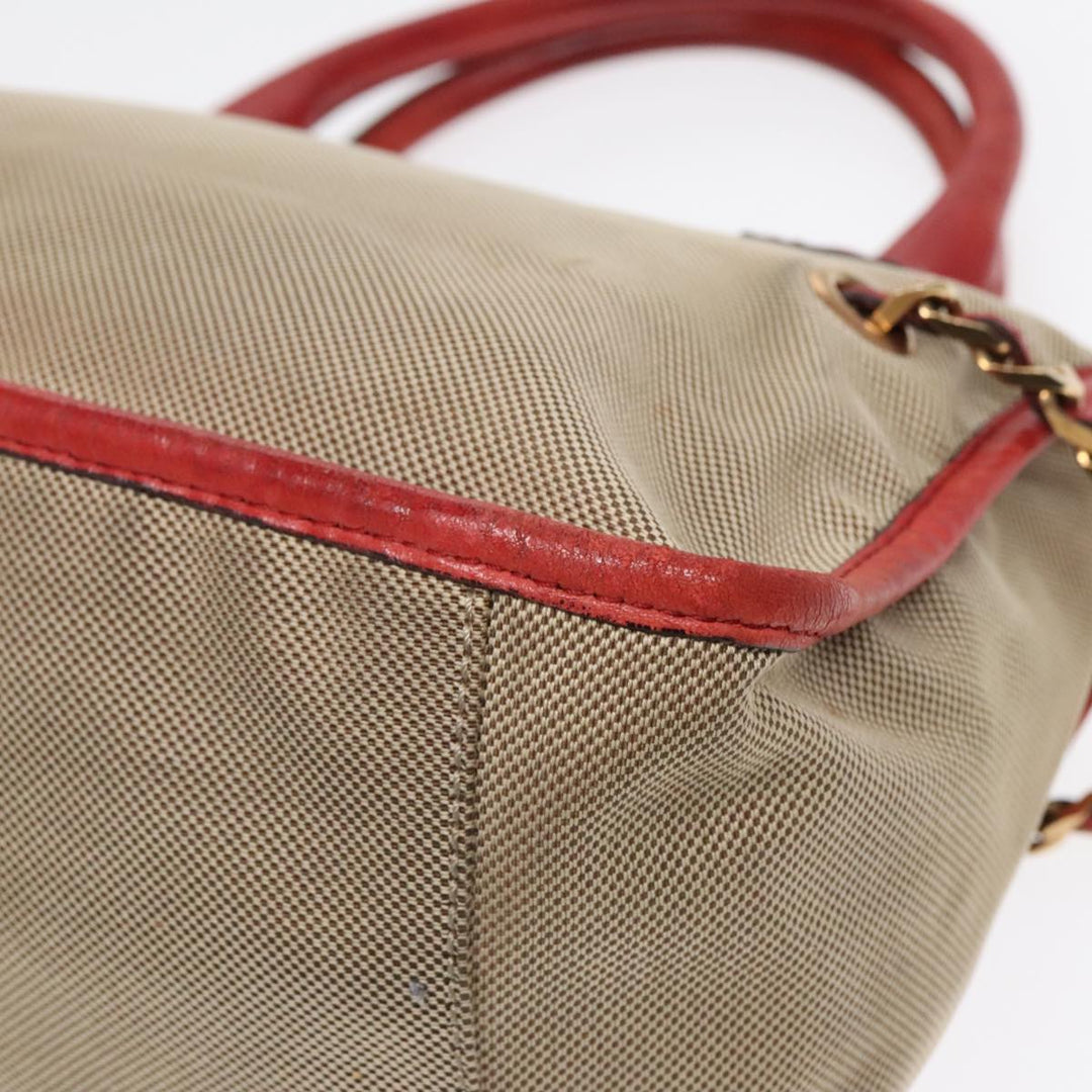 Chloe Harley Hand Bag Canvas Leather Beige Gold yk15232