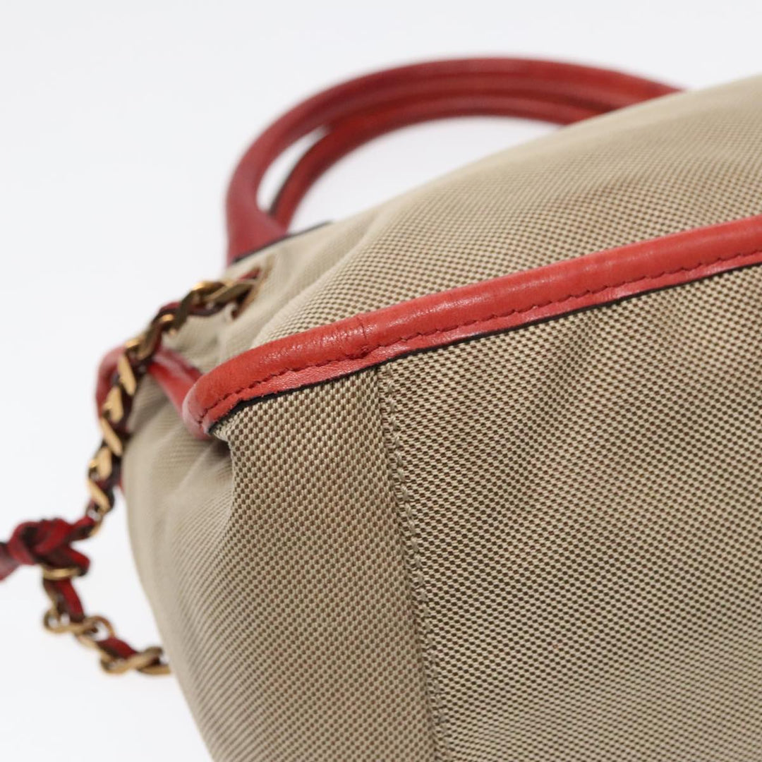 Chloe Harley Hand Bag Canvas Leather Beige Gold yk15232