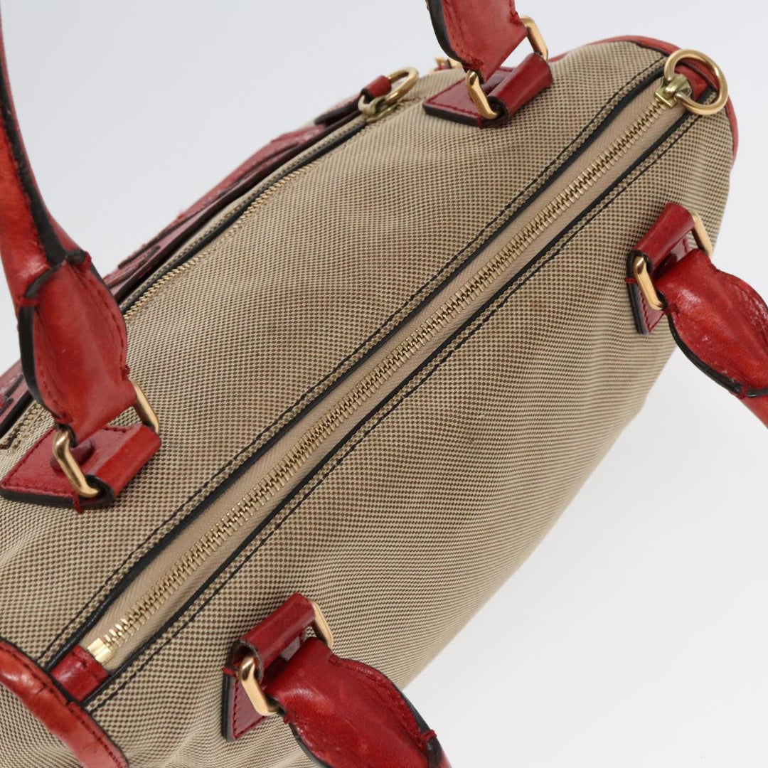 Chloe Harley Hand Bag Canvas Leather Beige Gold yk15232
