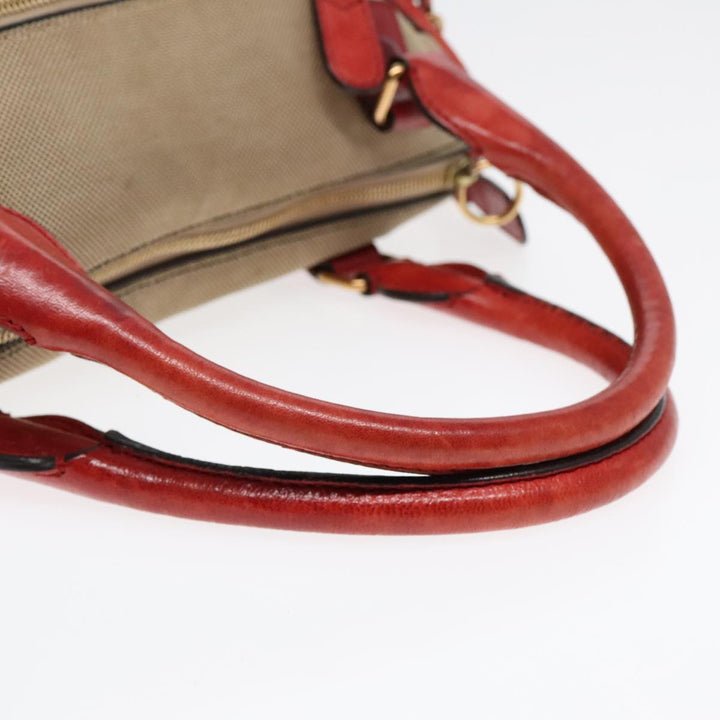 Chloe Harley Hand Bag Canvas Leather Beige Gold yk15232