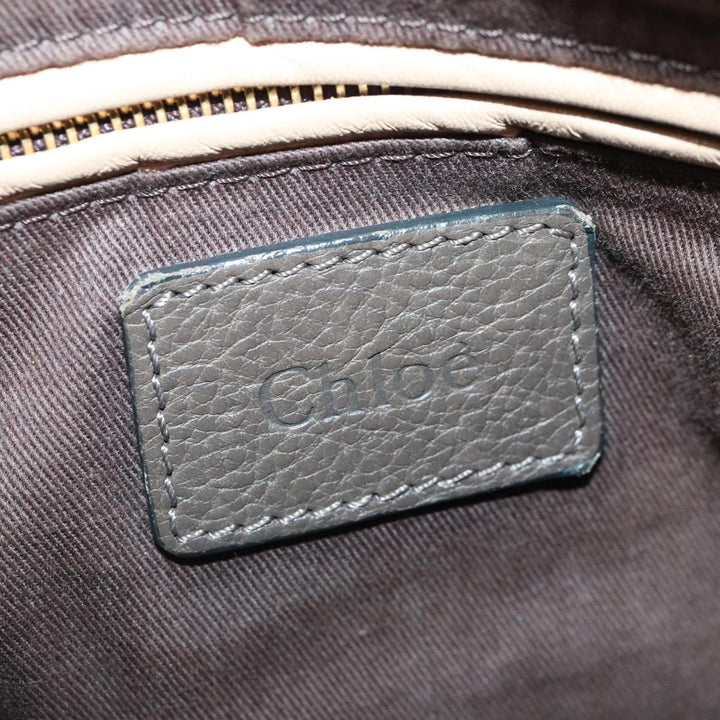 Chloe Paraty Hand Bag Leather 2way Brown Gold yk15233