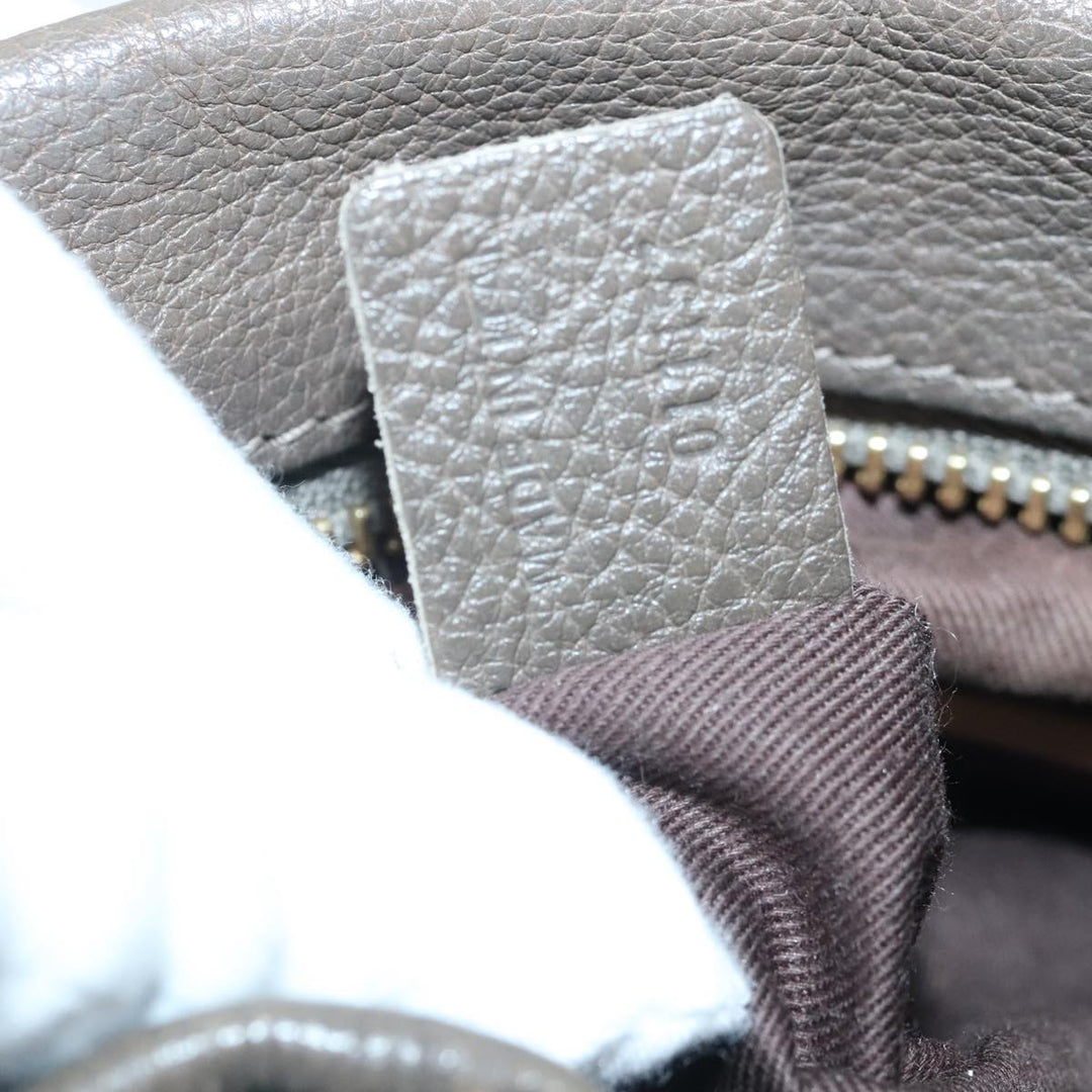 Chloe Paraty Hand Bag Leather 2way Brown Gold yk15233