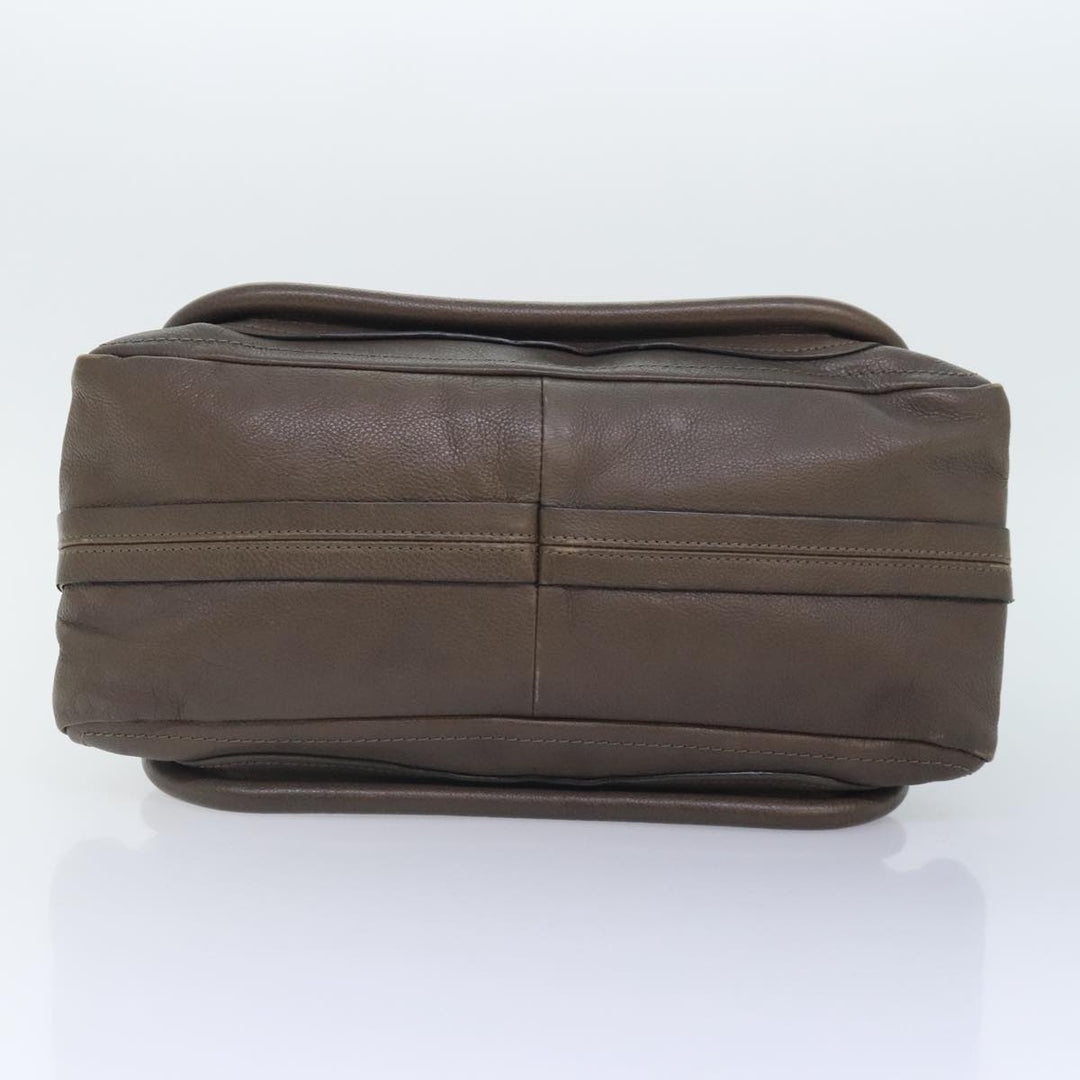 Chloe Paraty Hand Bag Leather 2way Brown Gold yk15233