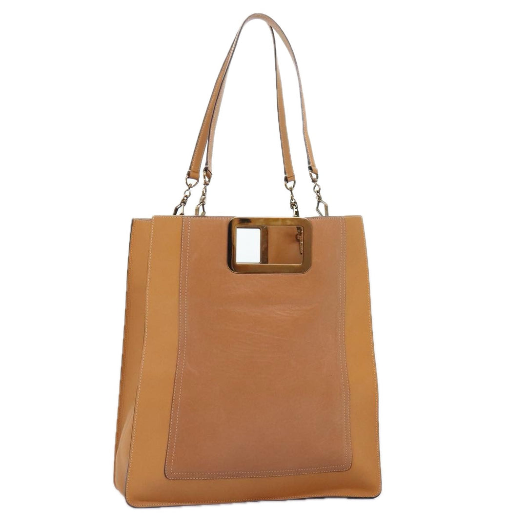Chloe Hand Bag Leather Brown Gold yk15287