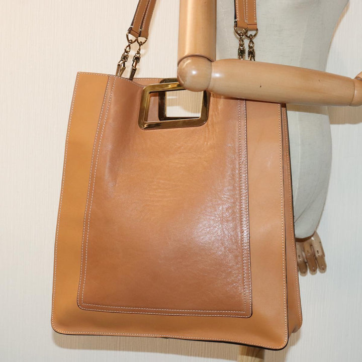 Chloe Hand Bag Leather Brown Gold yk15287
