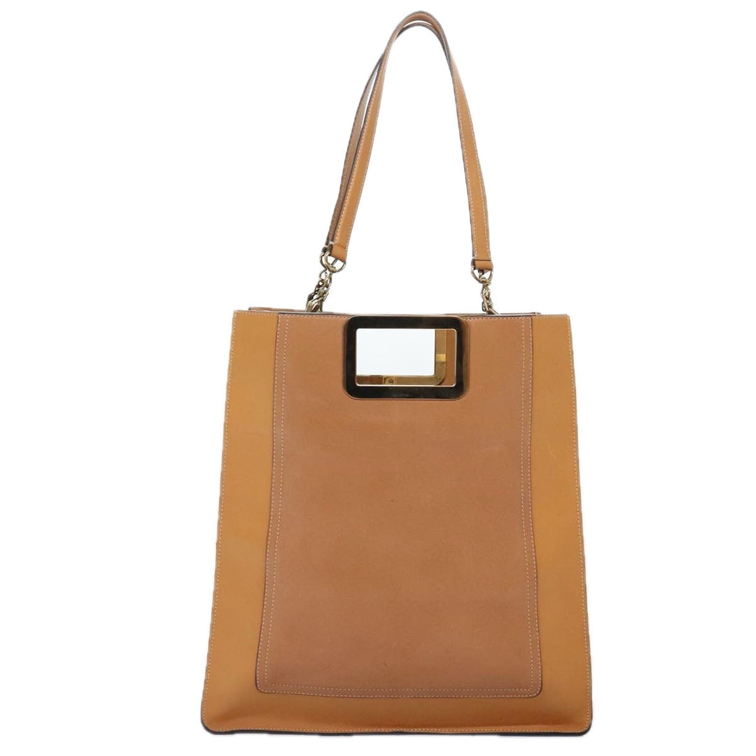 Chloe Hand Bag Leather Brown Gold yk15287
