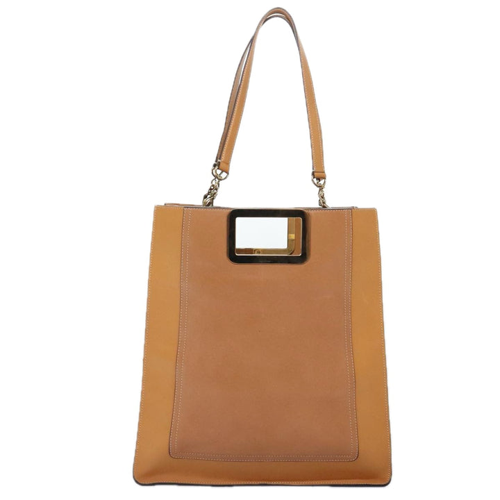 Chloe Hand Bag Leather Brown Gold yk15287