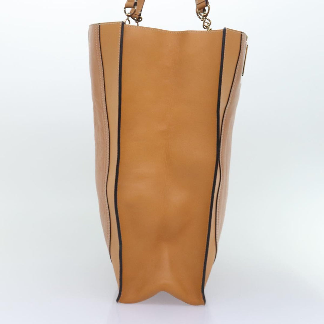 Chloe Hand Bag Leather Brown Gold yk15287