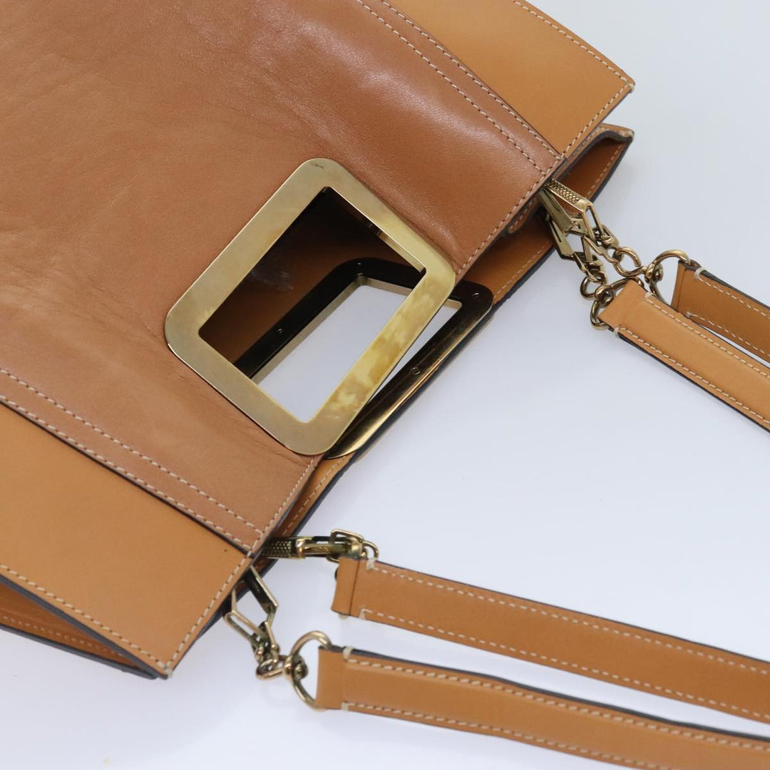 Chloe Hand Bag Leather Brown Gold yk15287