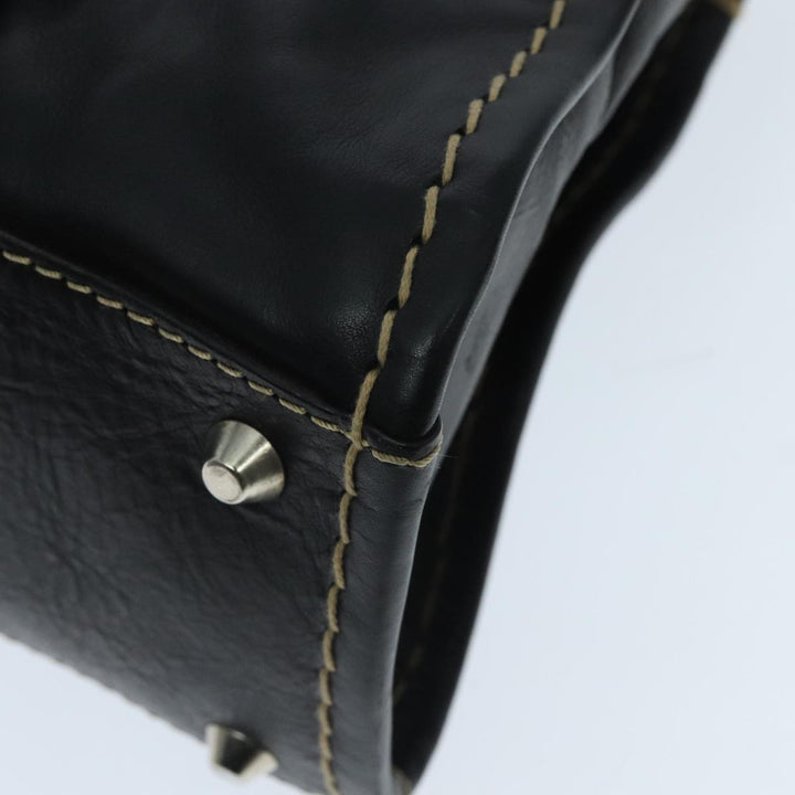 Chloe Edith Hand Bag Leather 2way Black Silver yk15433