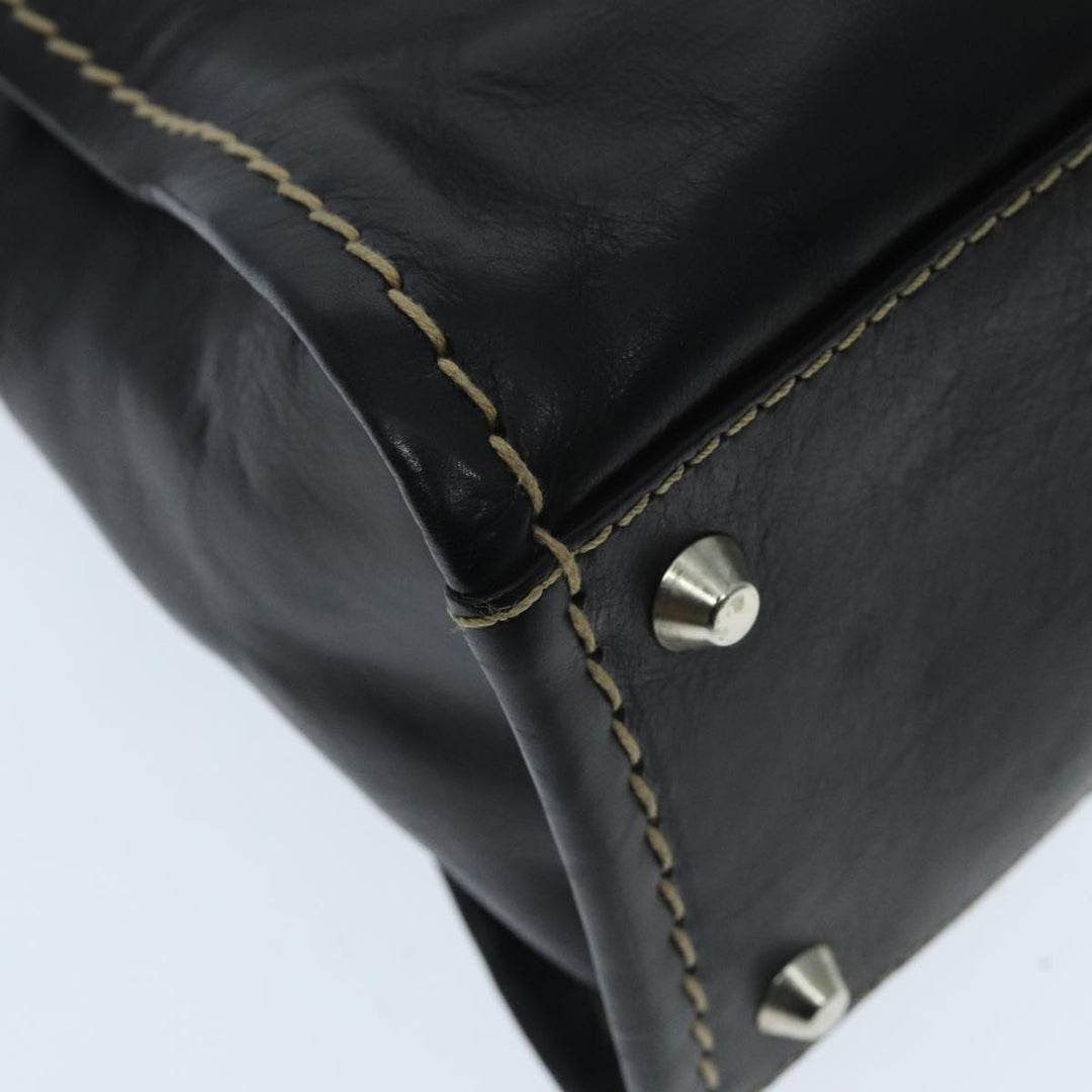 Chloe Edith Hand Bag Leather 2way Black Silver yk15433