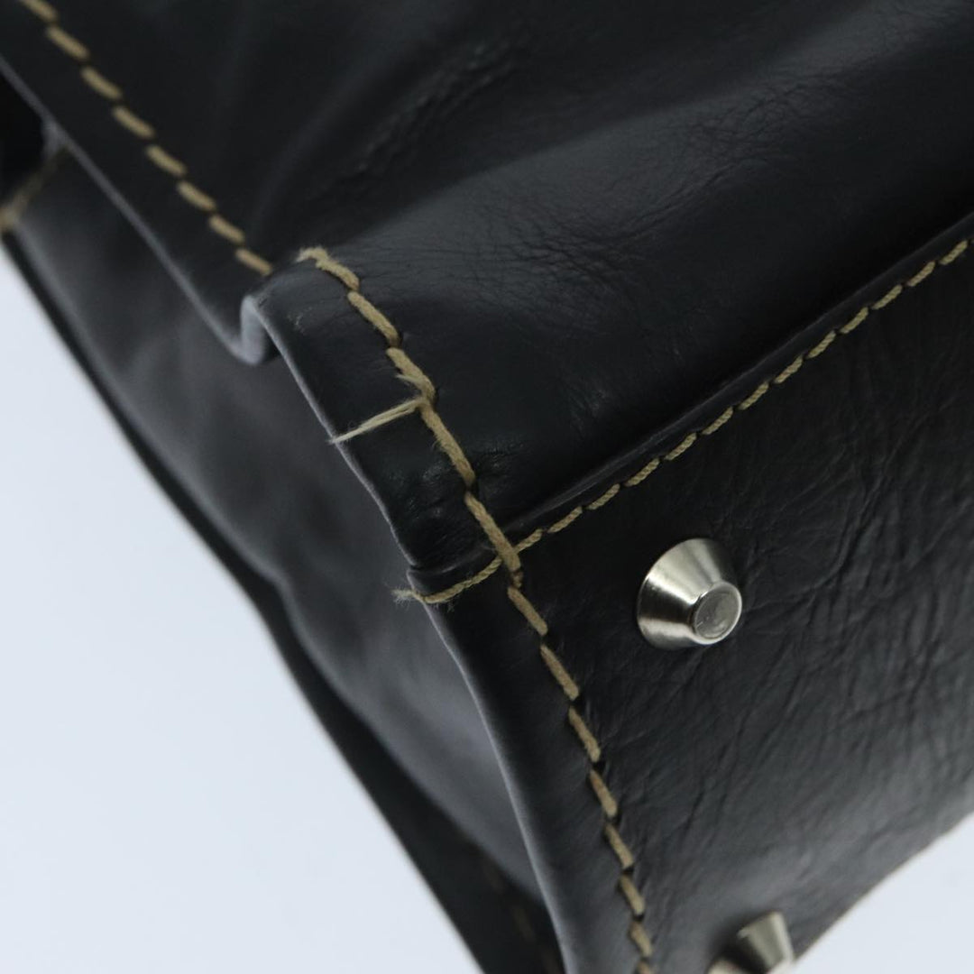 Chloe Edith Hand Bag Leather 2way Black Silver yk15433