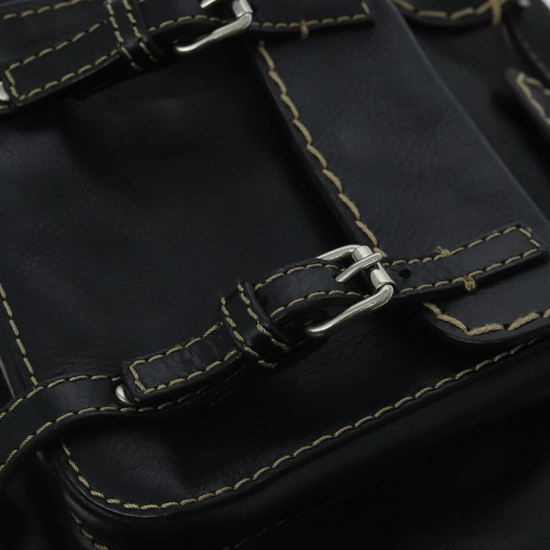 Chloe Edith Hand Bag Leather 2way Black Silver yk15433