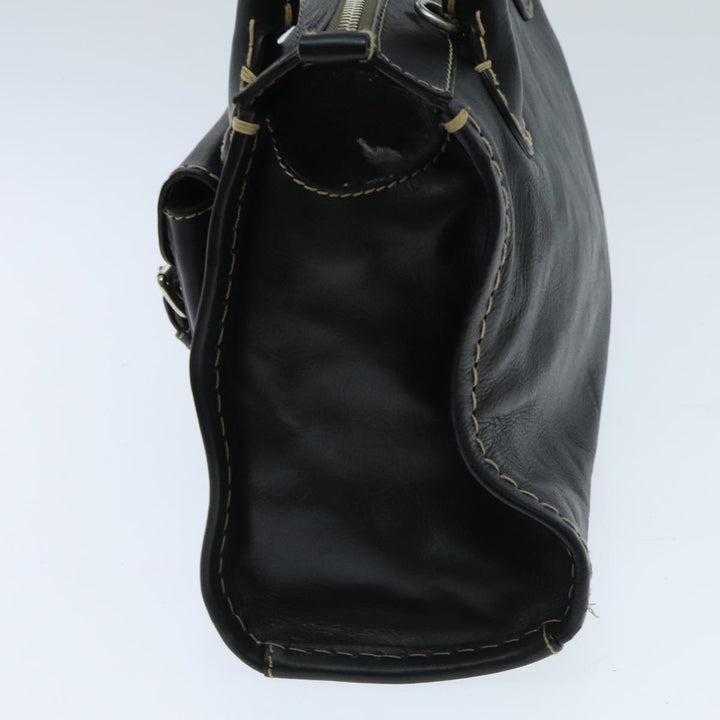 Chloe Edith Hand Bag Leather 2way Black Silver yk15433