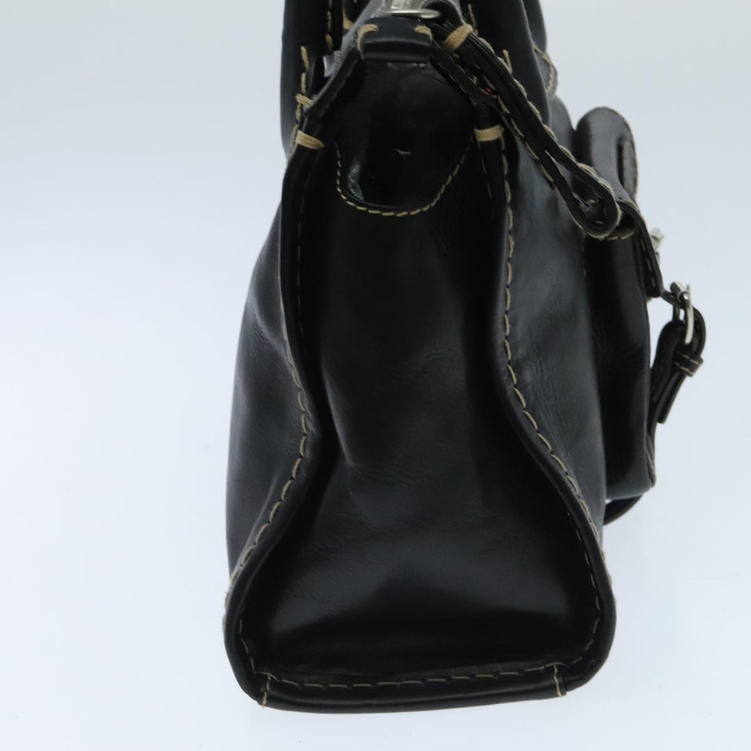 Chloe Edith Hand Bag Leather 2way Black Silver yk15433