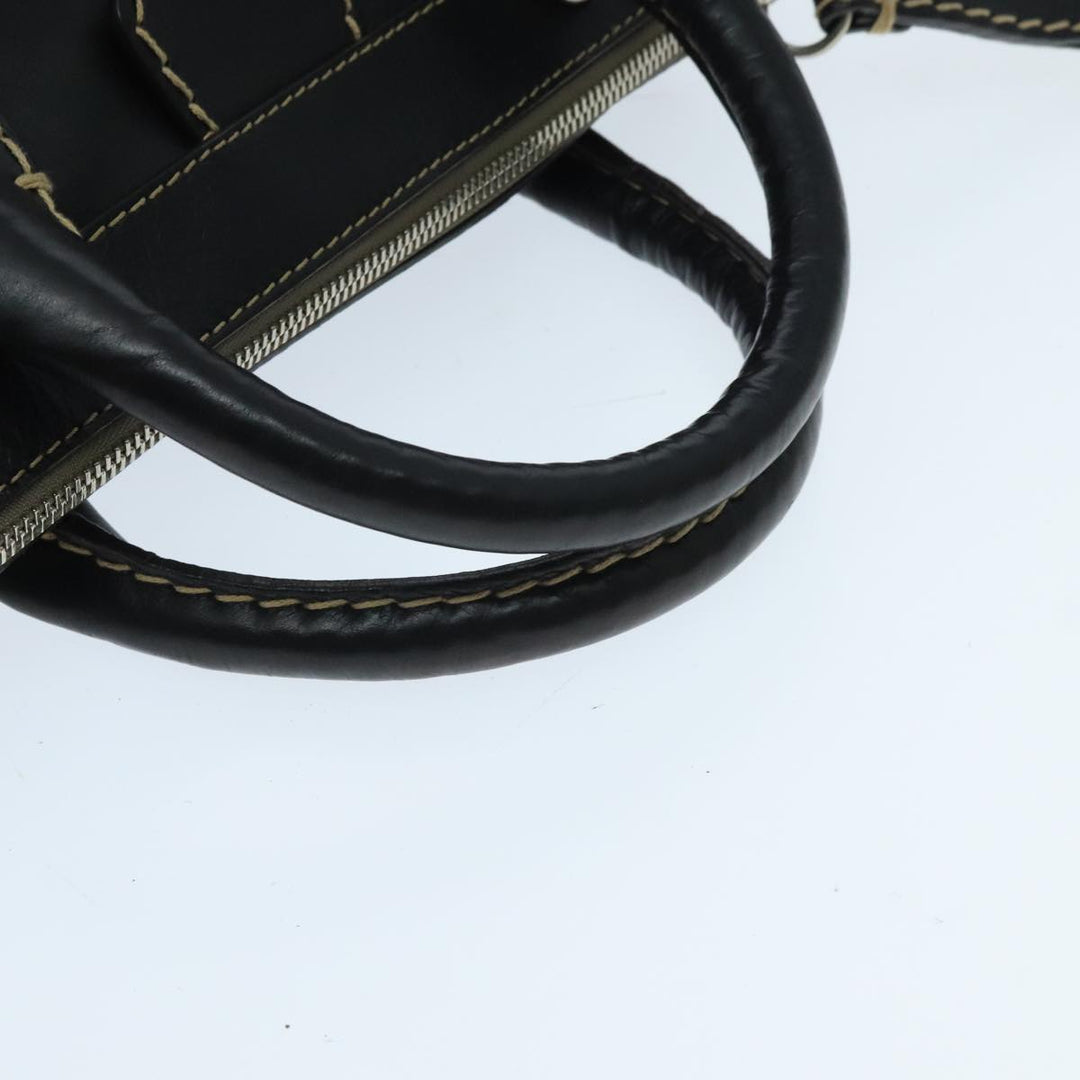 Chloe Edith Hand Bag Leather 2way Black Silver yk15433