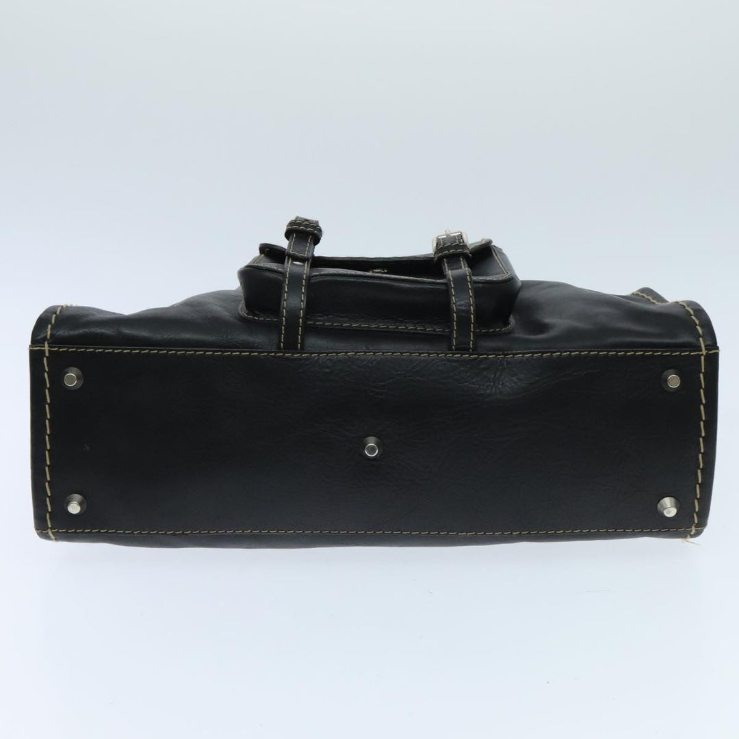Chloe Edith Hand Bag Leather 2way Black Silver yk15433