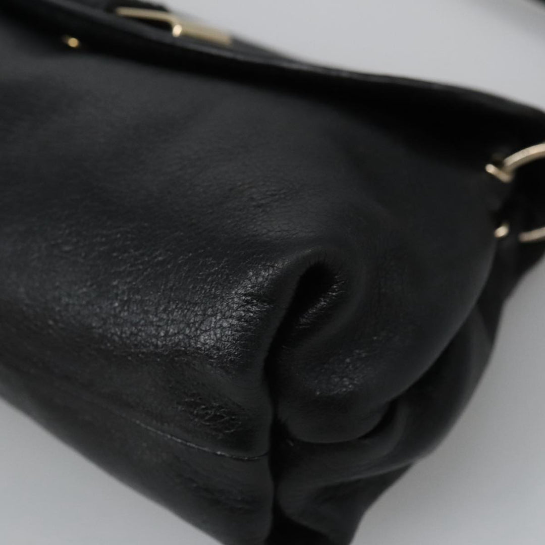 Chloe Lily Hand Bag Leather 2way Black Gold yk15964