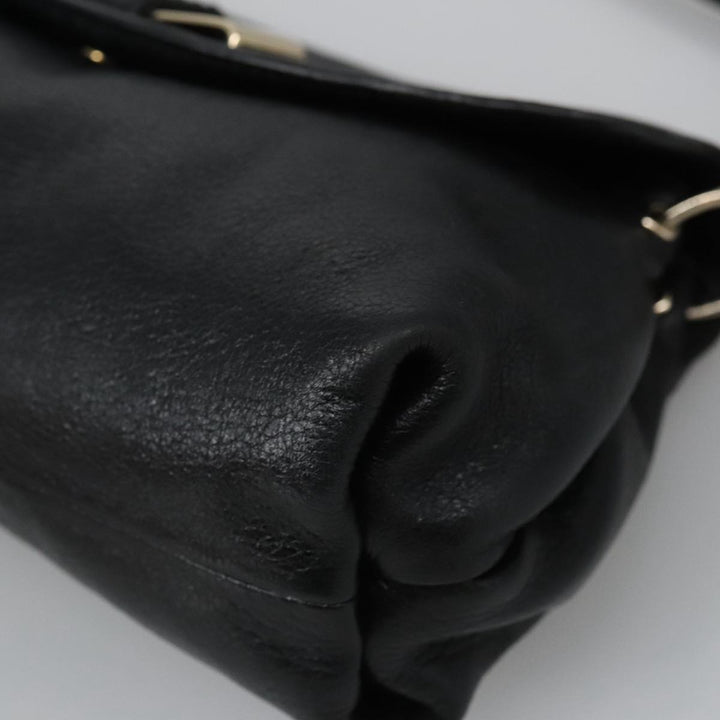 Chloe Lily Hand Bag Leather 2way Black Gold yk15964