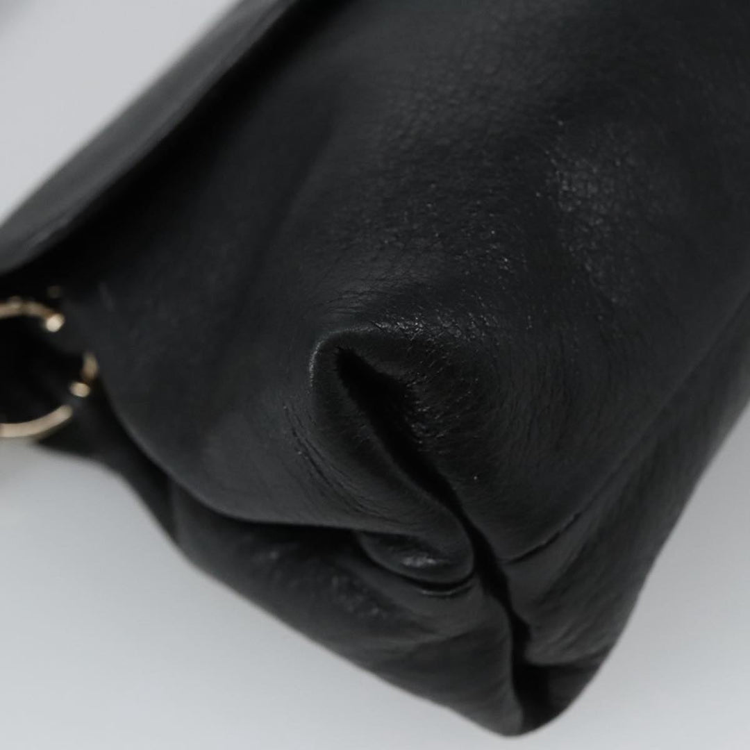 Chloe Lily Hand Bag Leather 2way Black Gold yk15964