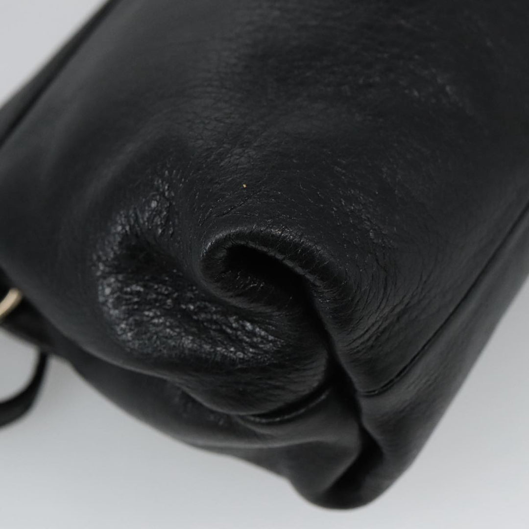 Chloe Lily Hand Bag Leather 2way Black Gold yk15964