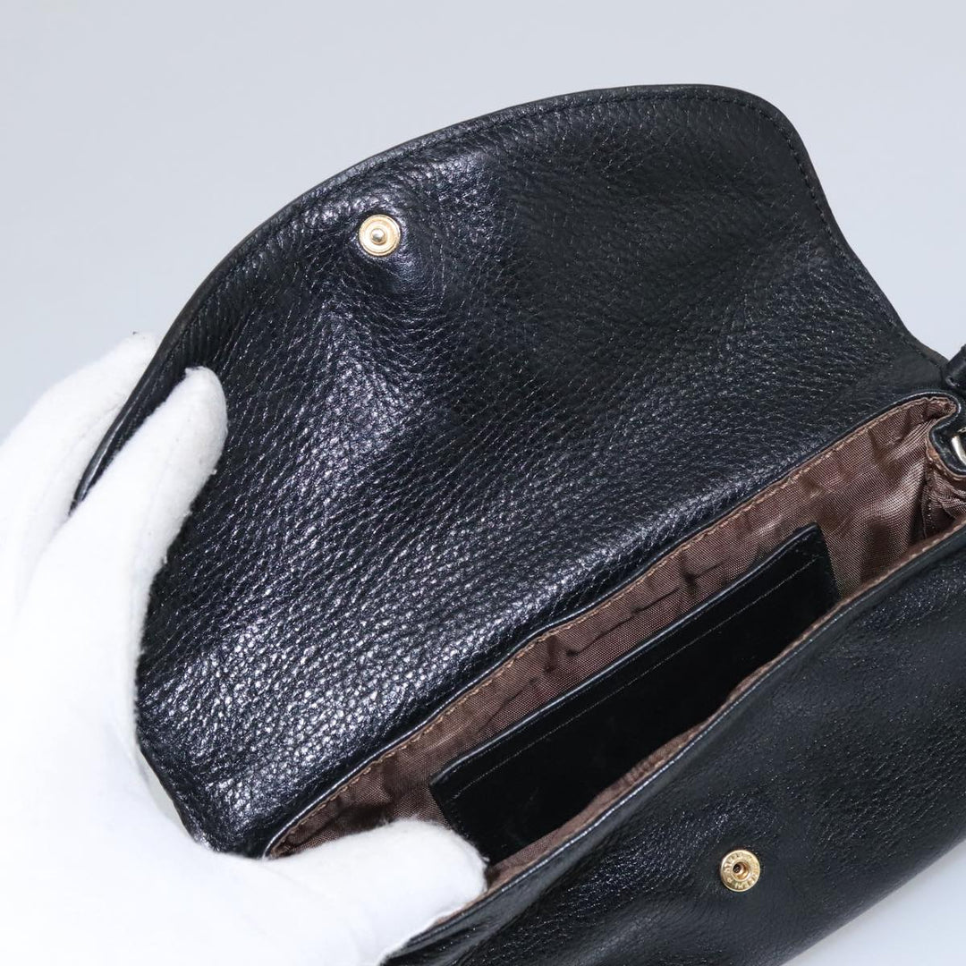 Chloe Lily Hand Bag Leather 2way Black Gold yk15964
