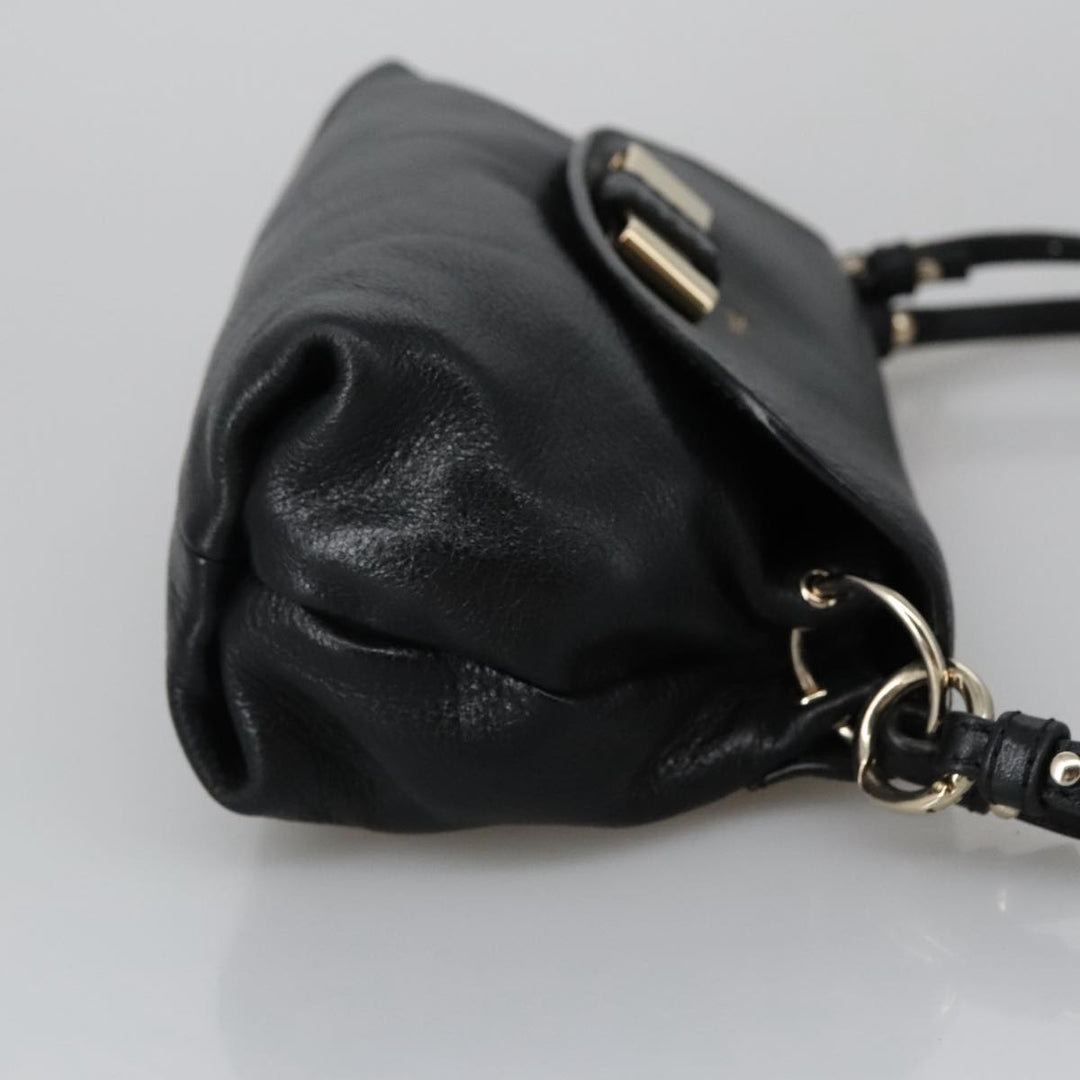 Chloe Lily Hand Bag Leather 2way Black Gold yk15964