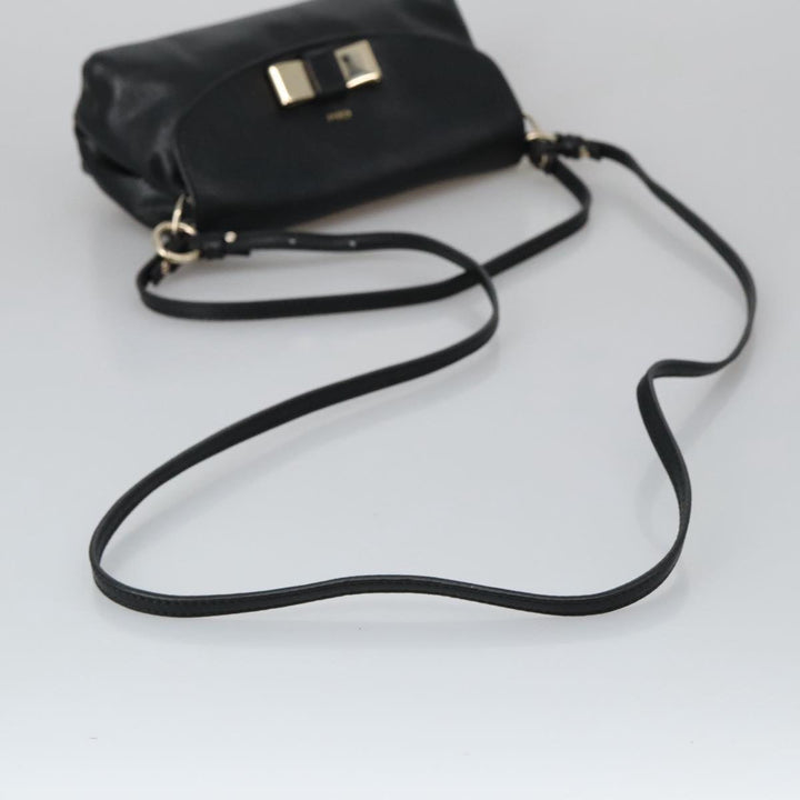 Chloe Lily Hand Bag Leather 2way Black Gold yk15964