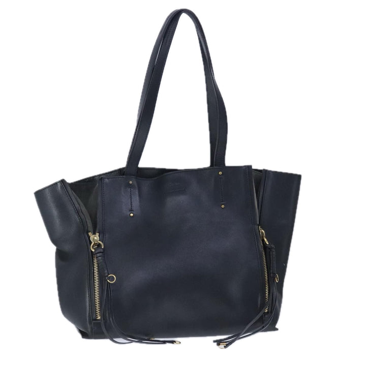 Chloe Milo Tote Bag Leather Black Gold yk15967