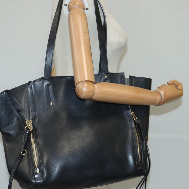 Chloe Milo Tote Bag Leather Black Gold yk15967