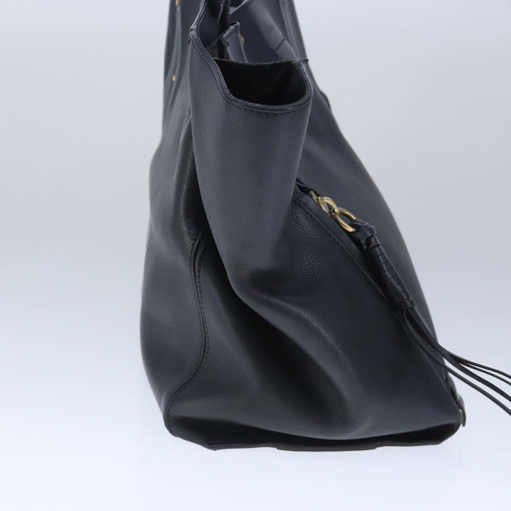 Chloe Milo Tote Bag Leather Black Gold yk15967