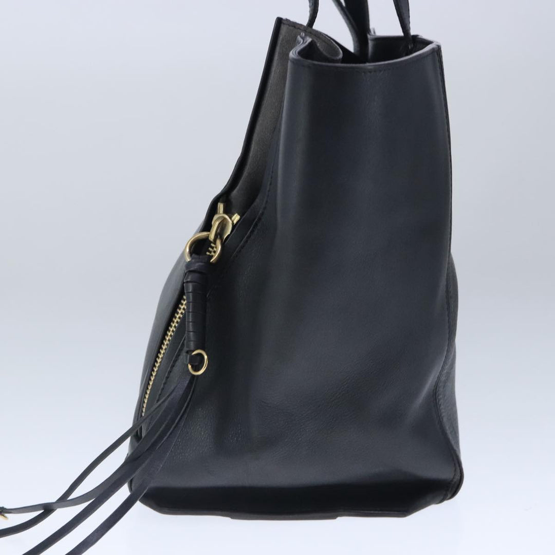 Chloe Milo Tote Bag Leather Black Gold yk15967
