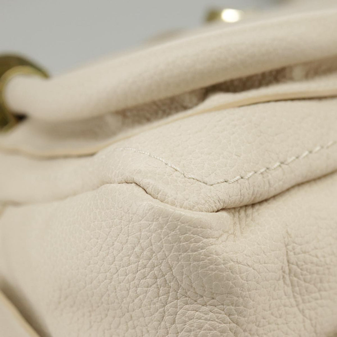 Chloe Paraty Hand Bag Leather 2way Beige Gold yk16082