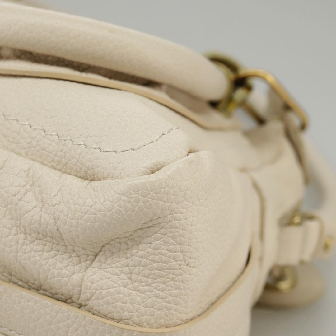 Chloe Paraty Hand Bag Leather 2way Beige Gold yk16082